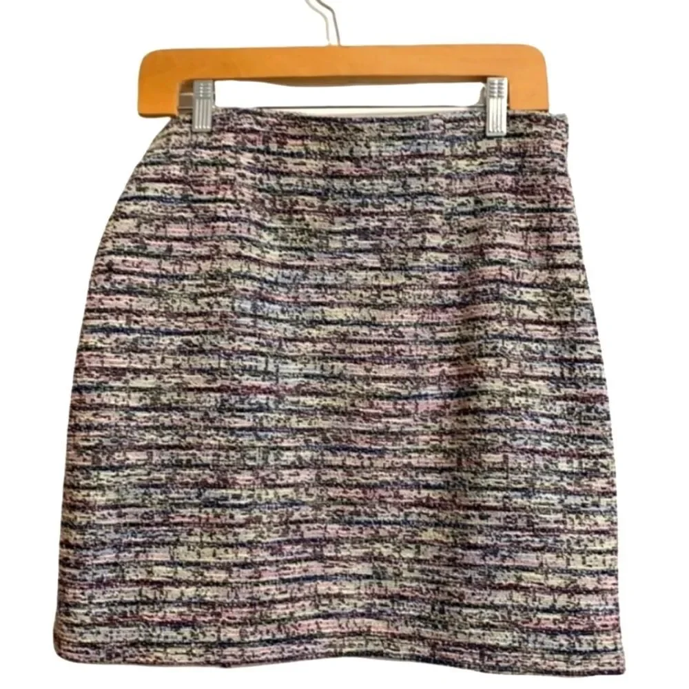 Loft Above the Knee Textured Multicolored Pull-on Skirt Women Size S - Picture 2 of 7